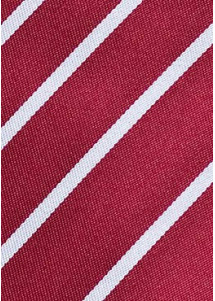 Herrenkrawatte schlank rot Streifen