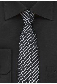 Krawatte schmal geformt nachtschwarz hellgrau