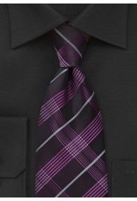 Krawatte Karo-Muster brombeer