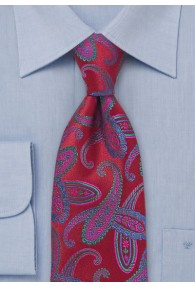 Krawatte Paisleys mittelrot