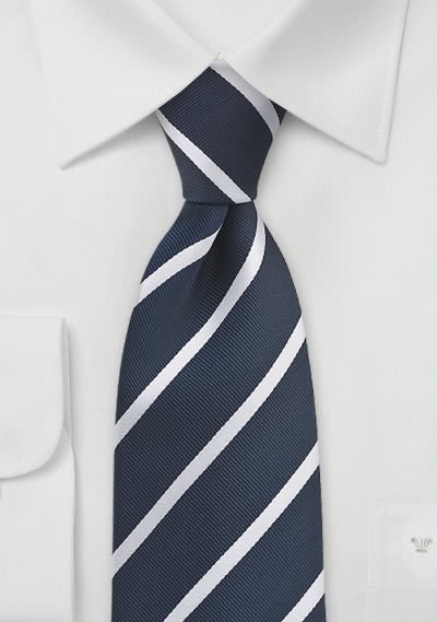 Krawatte Streifen zart dunkelblau weiß