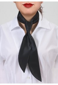 Krawatte für Damen schwarz einfarbig