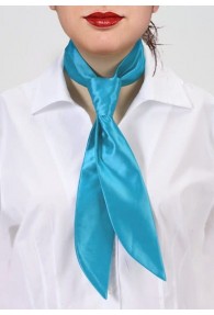 Krawatte für Damen türkisblau monochrom