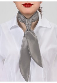 Krawatte für Damen silber einfarbig