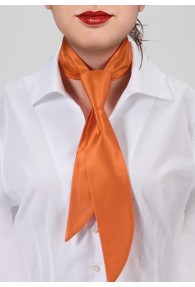 Krawatte für Damen orange einfarbig