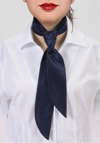 Krawatte für Damen nachtblau unifarben Krawatte für Damen nachtblau unifarben