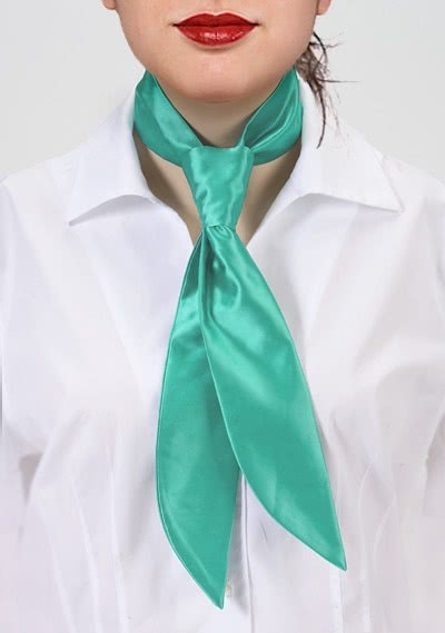 Krawatte für Damen türkis Poly-Faser