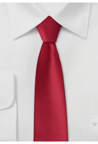 Einfarbige schmale Krawatte klassisch rot