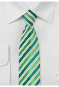 Krawatte schmal Mikrofaser Streifen Hellgrün Waldgrün