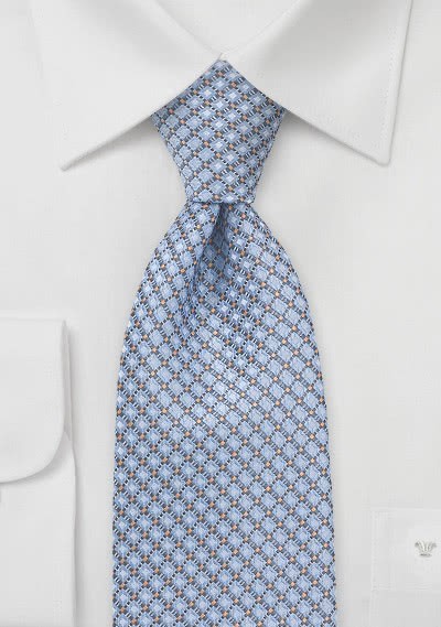 Krawatte Karo-Muster himmelblau