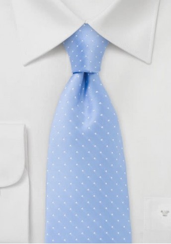 Tupfen-Krawatte hellblau