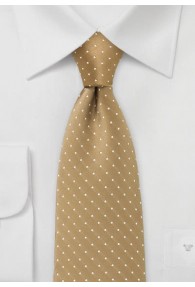 Gepunktete Krawatte beige weiß