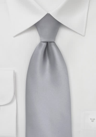 Krawatte XXL unifarben silbergrau