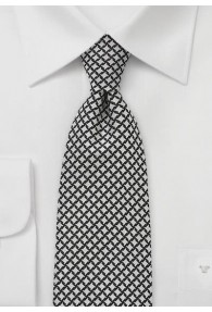 Krawatte Rauten-Pattern schwarz weiß