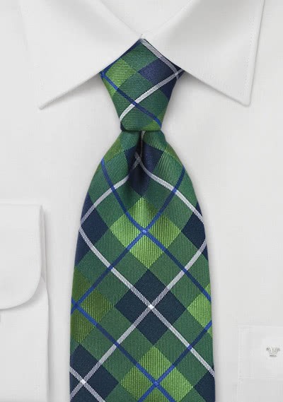 Karo Krawatte grün