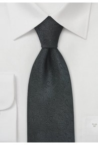 Paisleymotiv-Krawatte asphaltschwarz Ton in Ton