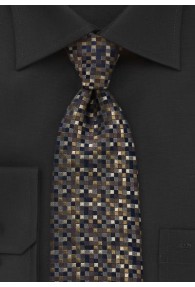 Krawatte Glencheckdesign hellbraun