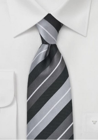 Krawatte Streifendessin silber schwarz
