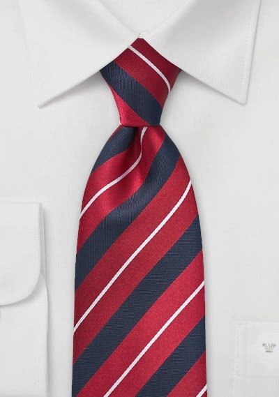 Krawatte Streifendesign rot navy