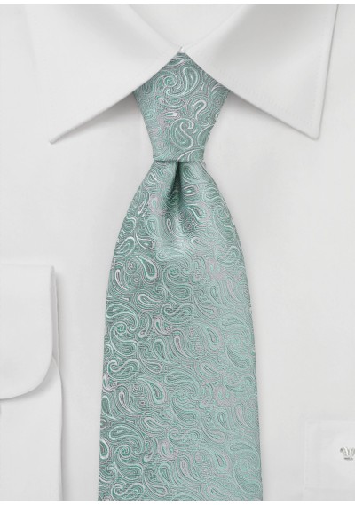 Paisley-Krawatte mintgrün / grau