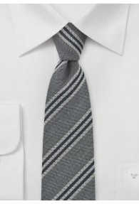 Krawatte Woll-Struktur grau Streifen