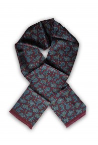 Krawattenschal Paisley-Motiv braunrot