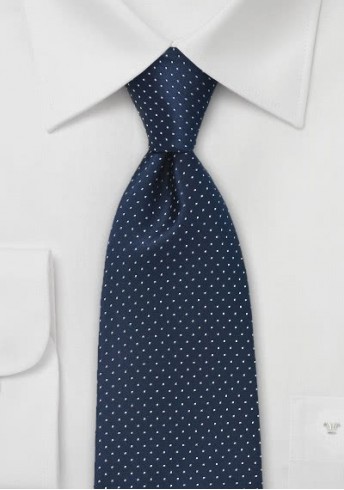 Krawatte XXL Pünktchen-Dessin nachtblau