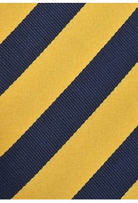 Kinder-Krawatte gelb dunkelblau Streifenmuster