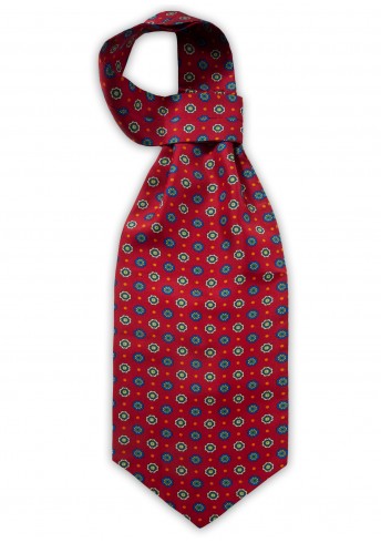 Ascot-Schal für Herren in rot mit Muster