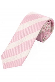 Krawatte schmal geformt einfarbig Streifen-Struktur rosa