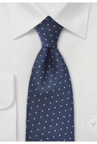 Krawatte Kinder Punkte navyblau silber