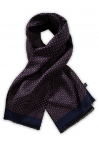 Gefütterter Seidenschal navy-blau
