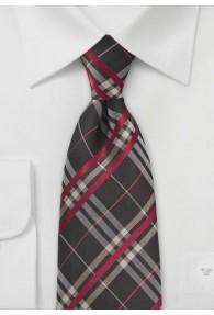 Krawatte kreatives Karo-Muster mokkabraun