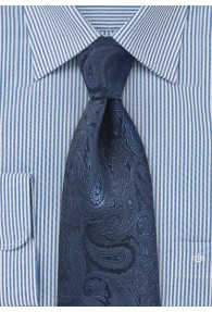 Elegante Krawatte Paisley dunkelblau
