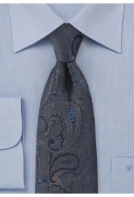 Krawatte Paisleymotiv mokkabraun