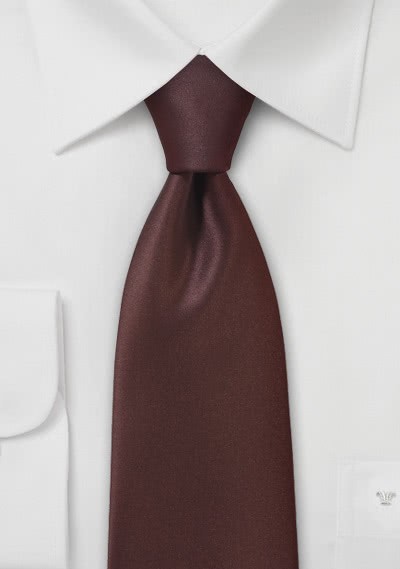 Krawatte einfarbig Poly-Faser rotbraun