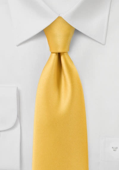 Krawatte monochrom Kunstfaser gelb