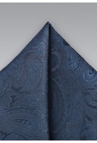 Kavaliertuch Paisley-Motiv italienische Seide dunkelblau mattblau