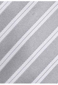 XXL-Businesskrawatte silber italienisches Streifen-Dekor