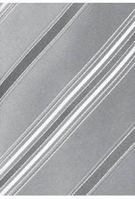 Clip-Krawatte Streifen silber weiß