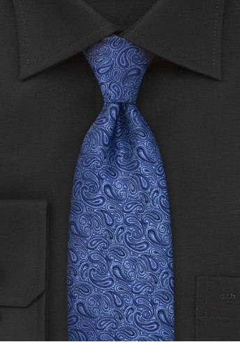 XXL-Krawatte Paisleys blau