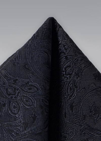 Kavaliertuch lebendiges Paisley teerschwarz