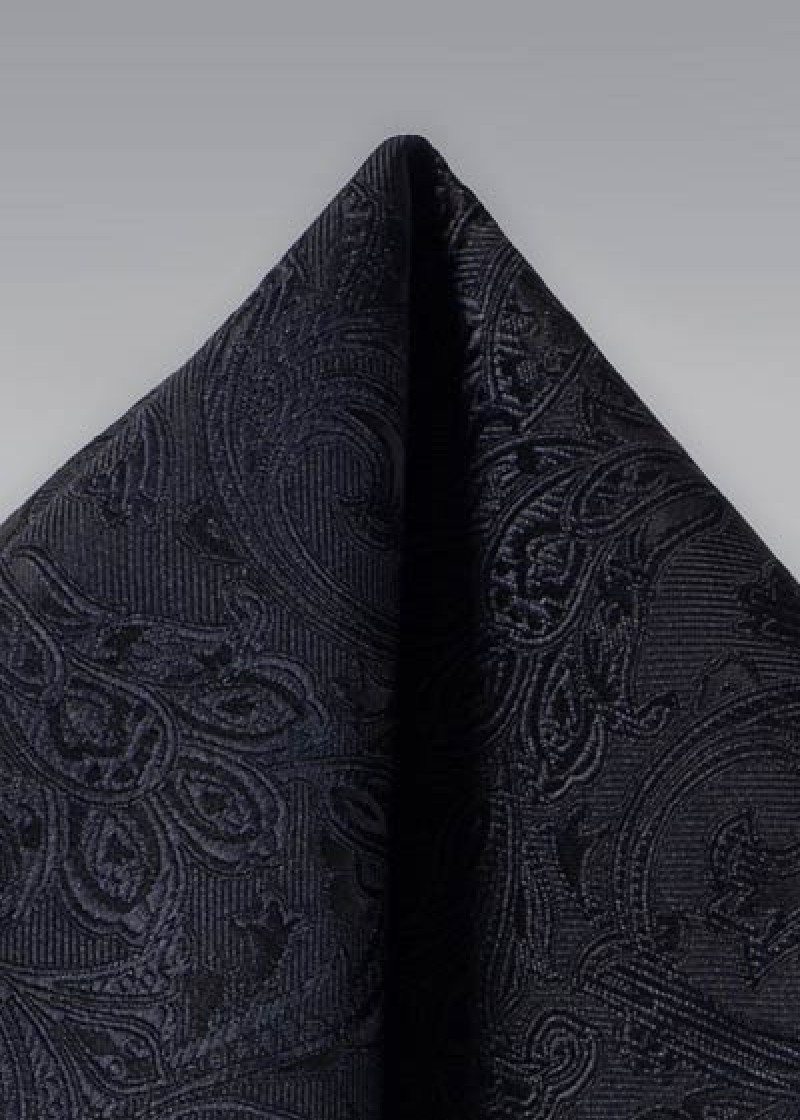 Kavaliertuch lebendiges Paisley teerschwarz