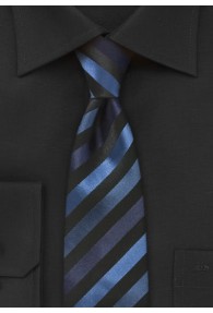 Schmale Krawatte junges Streifenmuster navyblau navyblau
