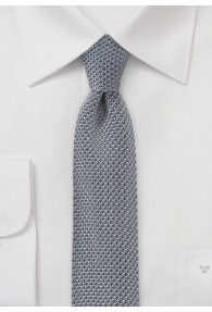Seiden-Krawatte gestrickt silbergrau
