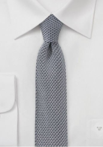 Seiden-Krawatte gestrickt silbergrau