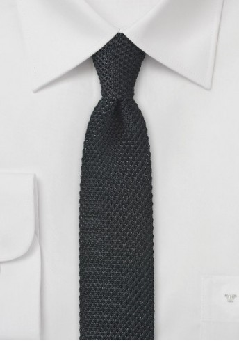 Seiden-Krawatte gestrickt schwarz