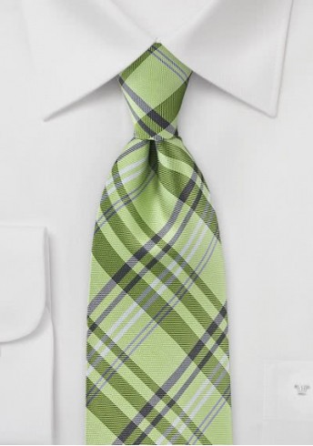 Markante Krawatte ungewöhnliches Glencheckmuster hellgrün