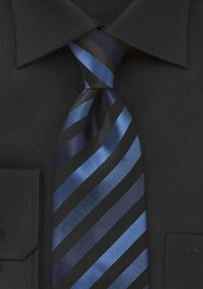 Kinder-Krawatte junges Streifenmuster navyblau navyblau