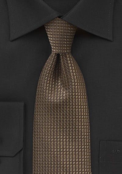 Krawatte XXL Waffel-Oberfläche mokkafarben